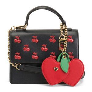 BETSEY JOHNSON Cherries Top Handle Crossbody With Bag Charm
